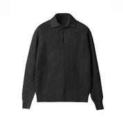 Maglione lavorato a maglia da uomo – Vestibilità slim – Maglia a trecce – Collo polo – Manica lunga – Abbigliamento elegante 6