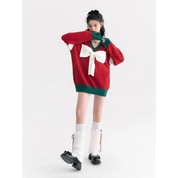 Maglione natalizio caldo da donna in misto acrilico 1