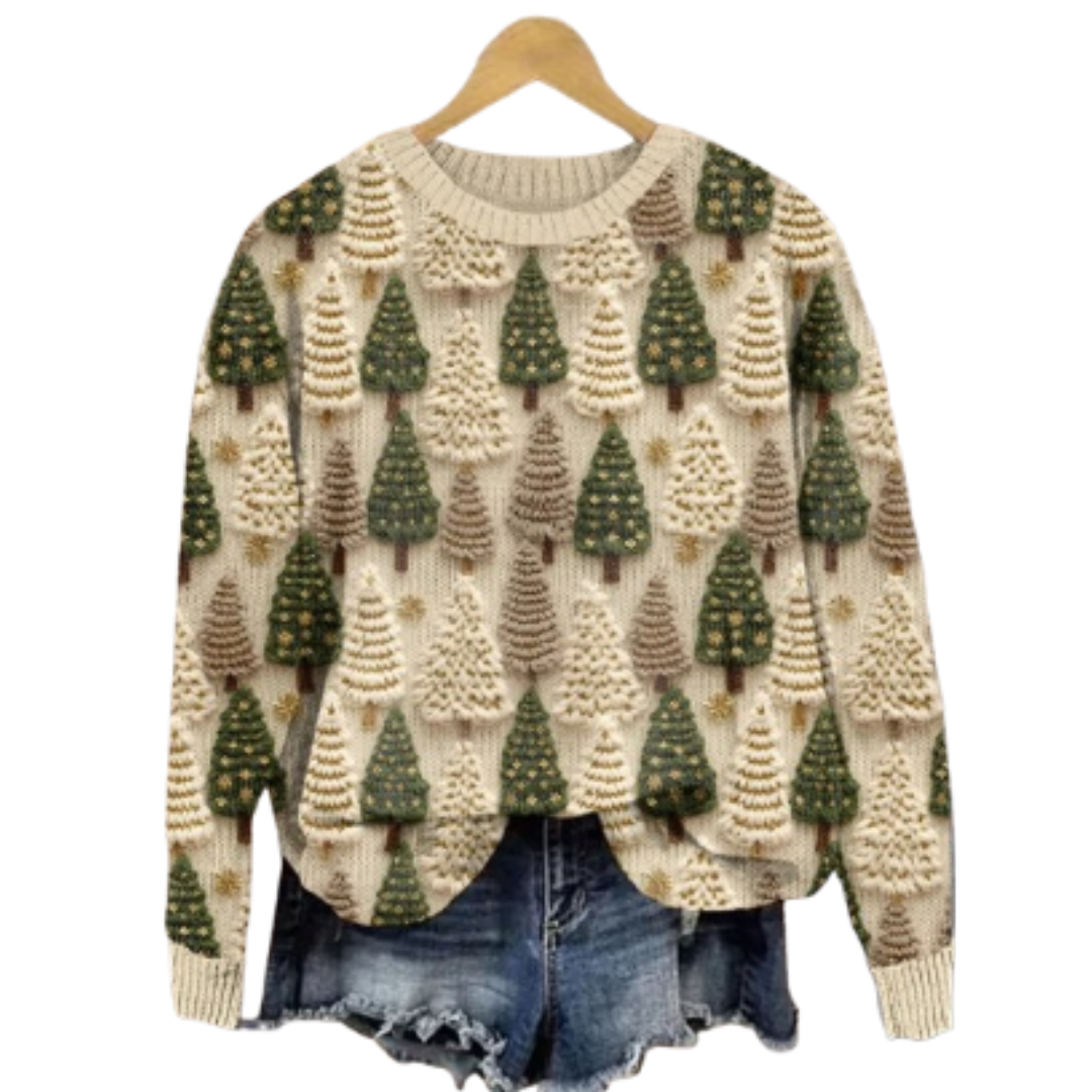 Maglione natalizio caldo e accogliente da donna in maglia 1