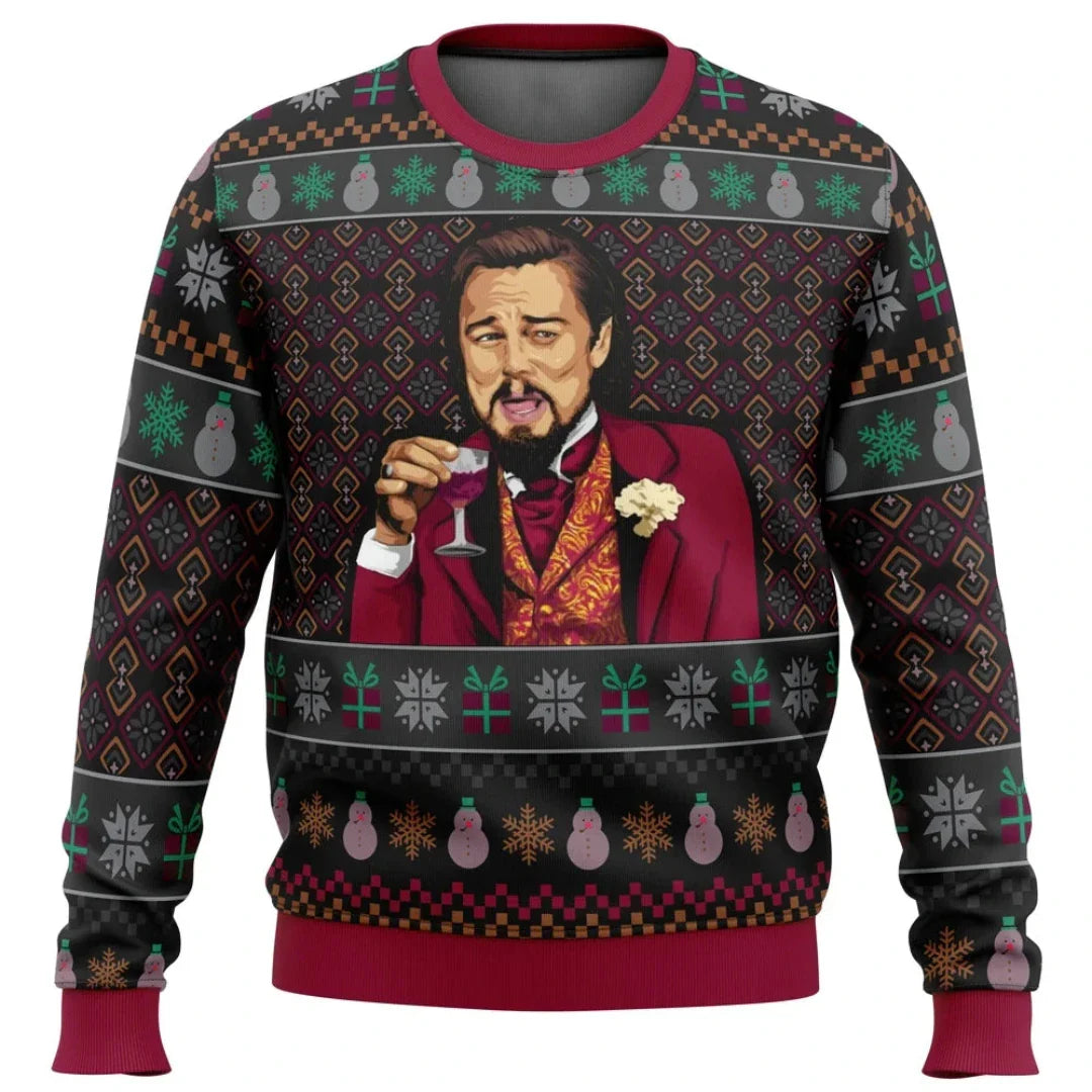 Maglione natalizio da uomo, design festoso, tessuto caldo 0