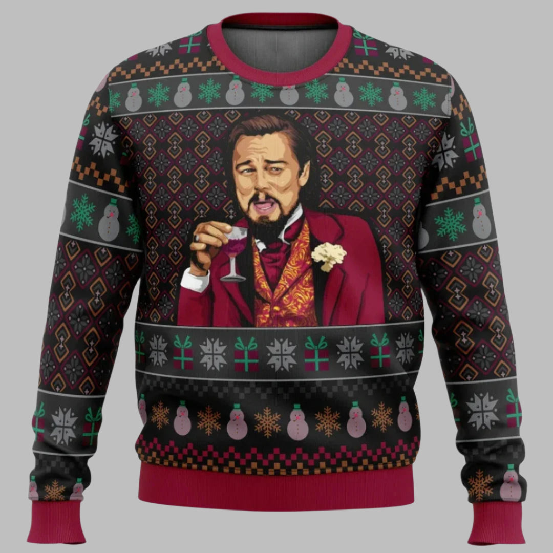 Maglione natalizio da uomo, design festoso, tessuto caldo 1