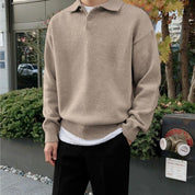 Maglione polo da uomo – Lana – Vestibilità comoda – Colletto con bottoni – Orlo e polsini a coste 2