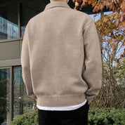 Maglione polo da uomo – Lana – Vestibilità comoda – Colletto con bottoni – Orlo e polsini a coste 3