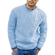 Maglione pullover da uomo – Vestibilità slim – Misto lana lavorato a maglia a trecce – Rifiniture a coste – Abbigliamento casual 1