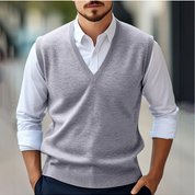 Maglione senza maniche con scollo a V | Maglieria leggera | Vestibilità elasticizzata 0