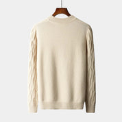 Maglione unisex in cashmere – Vestibilità rilassata – Maglia a trecce – Girocollo a coste 2