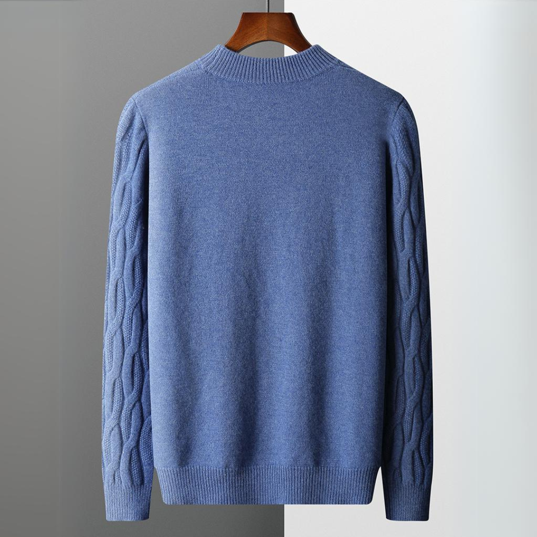 Maglione unisex in cashmere – Vestibilità rilassata – Maglia a trecce – Girocollo a coste 5