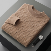 Maglione unisex in cashmere – Vestibilità rilassata – Maglia a trecce – Girocollo a coste 6