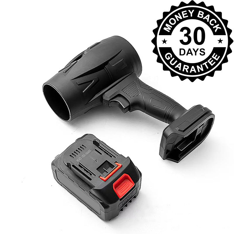 Asciugacapelli portatile nero senza fili con batteria ricaricabile, design ergonomico, garanzia di rimborso 30 giorni, ideale per viaggi.