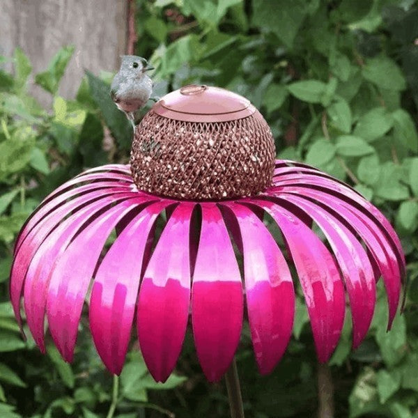 Mangiatoia per uccelli a forma di echinacea 1