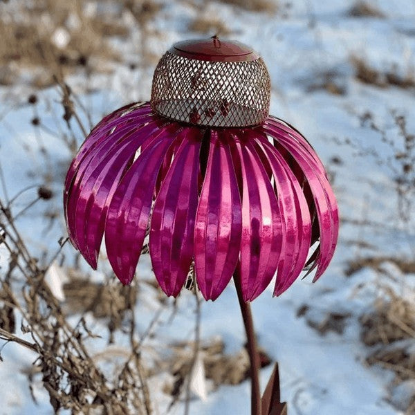 Mangiatoia per uccelli a forma di echinacea 3