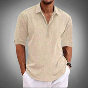 Massimo | Polo Classica in Lino Elegante e Traspirante, Manica Corta 5