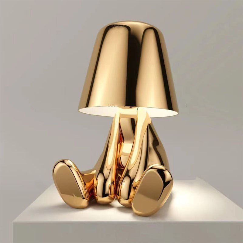 Mistero | Lampada da tavolo scultorea dorata 0