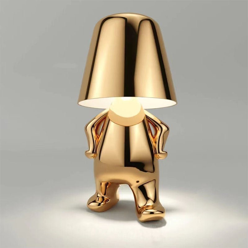 Mistero | Lampada da tavolo scultorea dorata 1