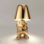 Mistero | Lampada da tavolo scultorea dorata 2