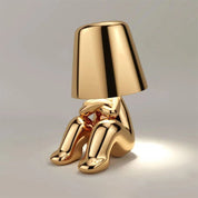 Mistero | Lampada da tavolo scultorea dorata 4
