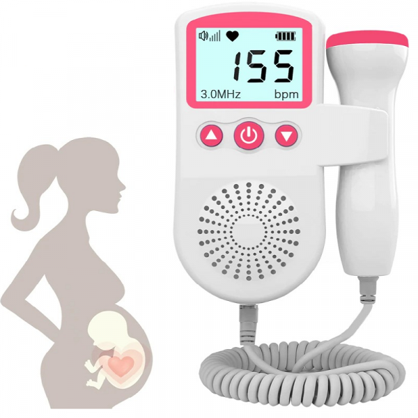 Monitor della frequenza cardiaca fetale Doppler per la casa, la gravidanza, il bambino, il rilevatore del suono della frequenza cardiaca fetale 0