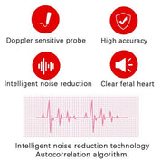 Monitor della frequenza cardiaca fetale Doppler per la casa, la gravidanza, il bambino, il rilevatore del suono della frequenza cardiaca fetale 4