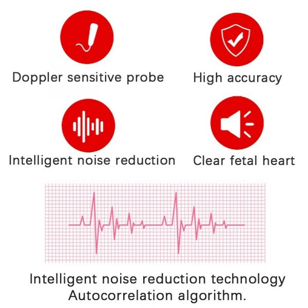 Monitor della frequenza cardiaca fetale Doppler per la casa, la gravidanza, il bambino, il rilevatore del suono della frequenza cardiaca fetale 4