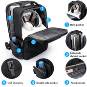 NUOVO zaino BANGE per laptop da 1,56 pollici da uomo, zaini da viaggio d'affari con porta di ricarica USB, zaino da viaggio per il weekend 2