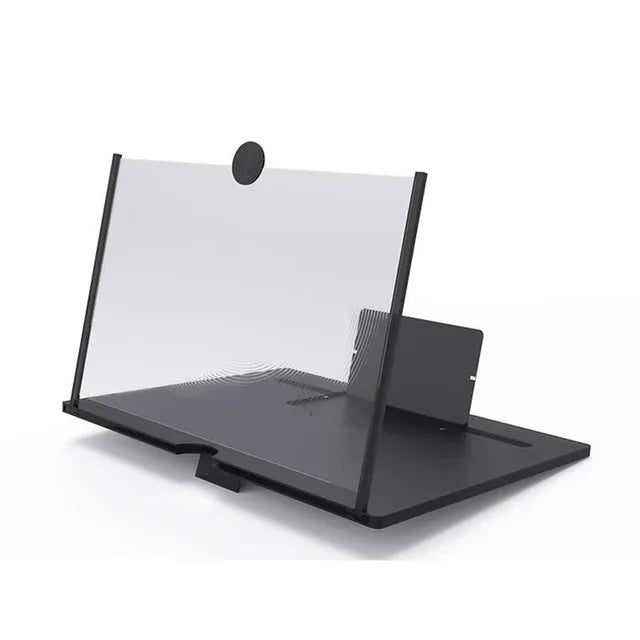 Amplificatore schermo smartphone, supporto pieghevole in plastica nera, lente d'ingrandimento trasparente, ideale per video e film, compatibile universale.