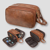 Khalani | Borsa da toilette da viaggio in pelle reale