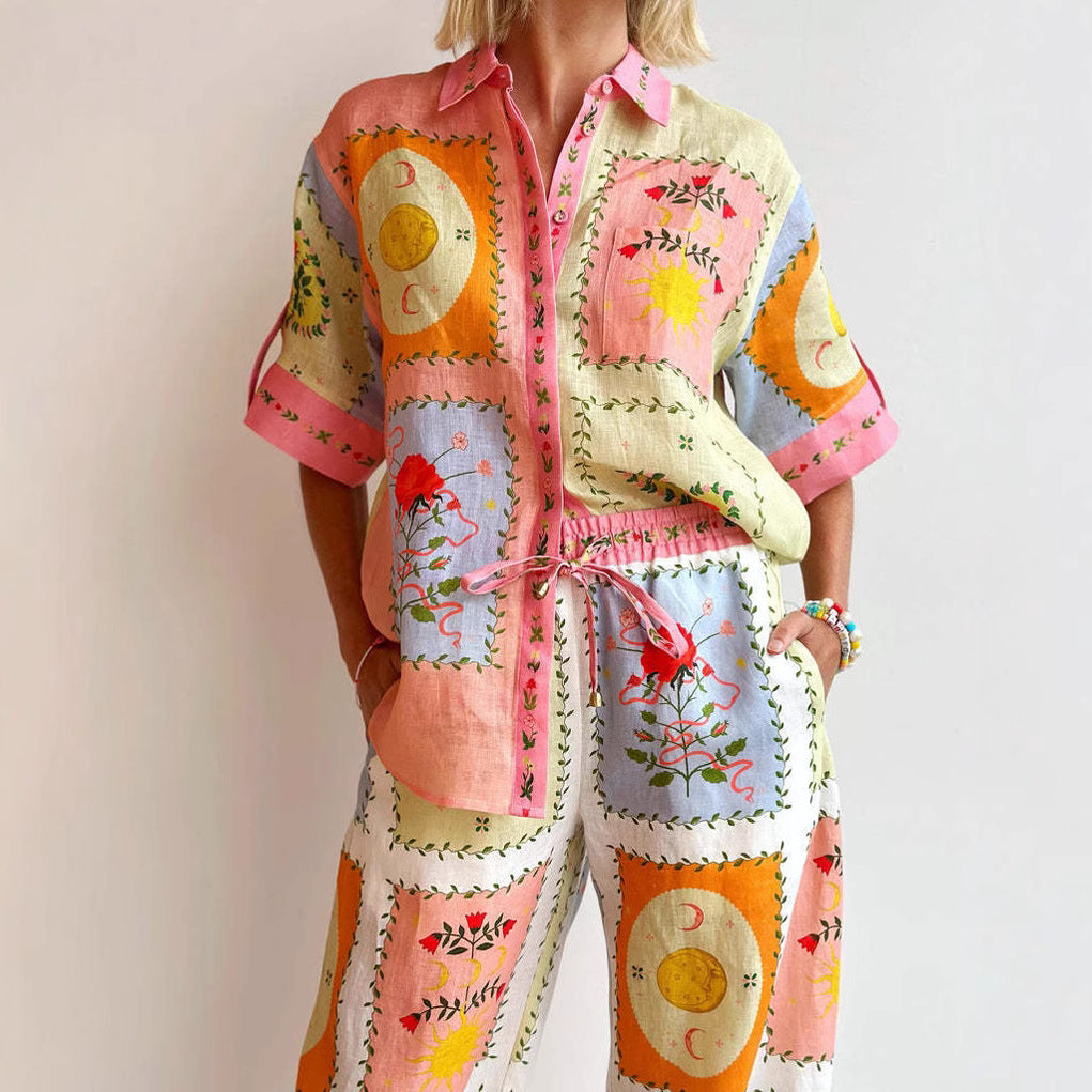  Cardigan femminile-Linence-Fit rilassato-manica corta-boho patchwork bottoni-4