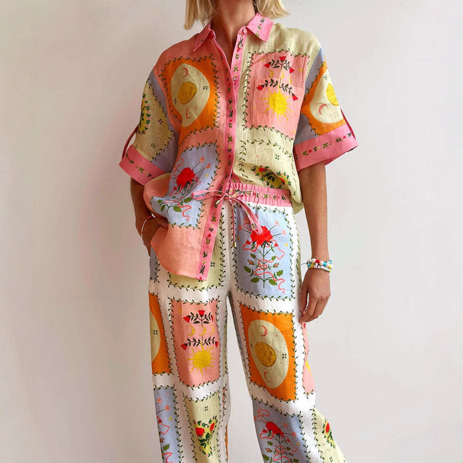  Cardigan femminile-Linence-Fit rilassato-manica corta-boho patchwork bottoni-1