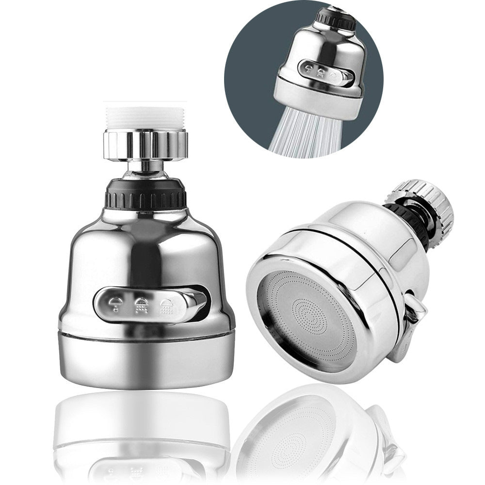 Aeratore rubinetto cucina in acciaio inox, regolabile, con funzione spruzzo e risparmio idrico. Accessorio universale per lavello.