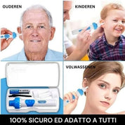Kit per pulizia orecchie per adulti e bambini, sicuro e facile da usare. Include strumenti per rimozione cerume. Adatto a tutte le età.