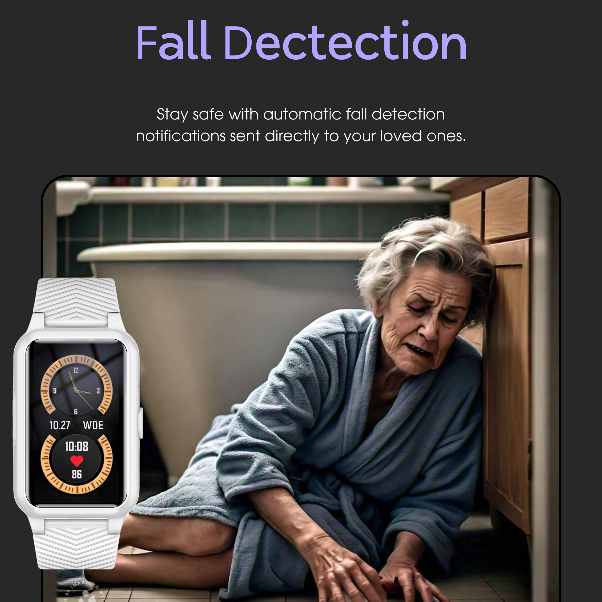 Orologio anticaduta per anziani - Allarme medico 4G con GPS e SOS Smartwatch 1