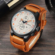 Orologio cronografo da uomo in pelle 4