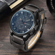 Orologio cronografo da uomo in pelle 7