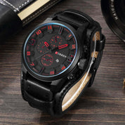 Orologio cronografo da uomo in pelle 8