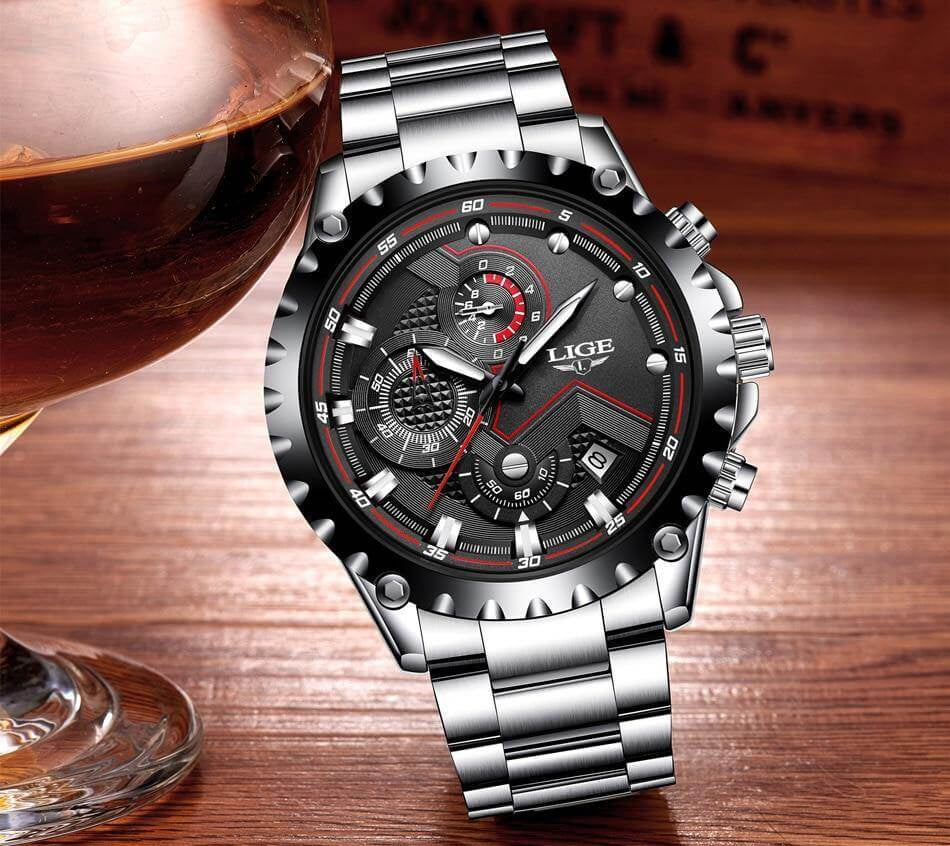 Orologio militare da uomo in acciaio 4