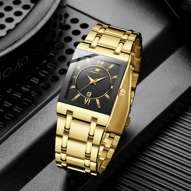 Orologio quadrato in oro 1