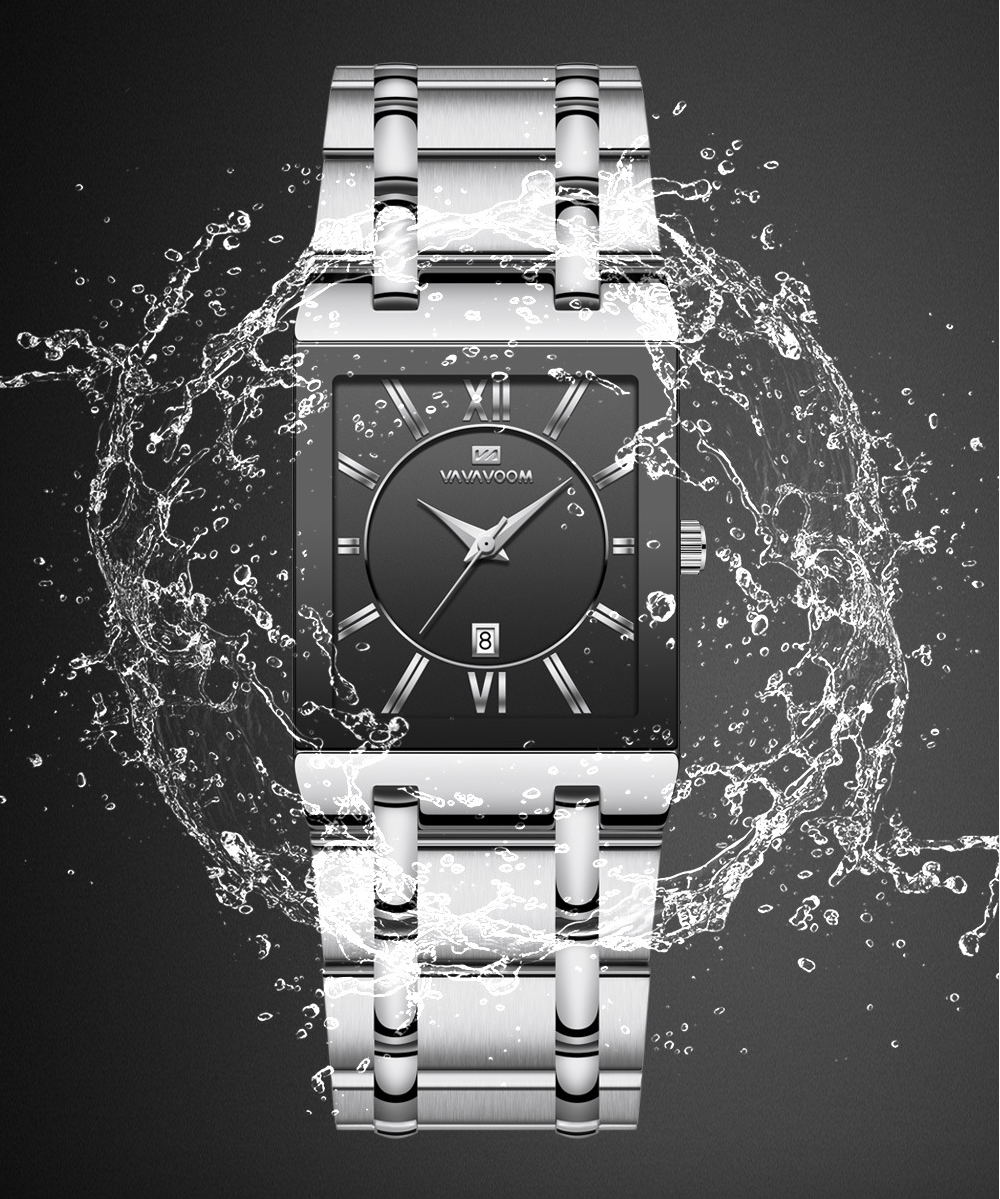 Orologio quadrato in oro 4