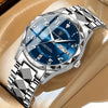 Cinturino argento con quadrante blu