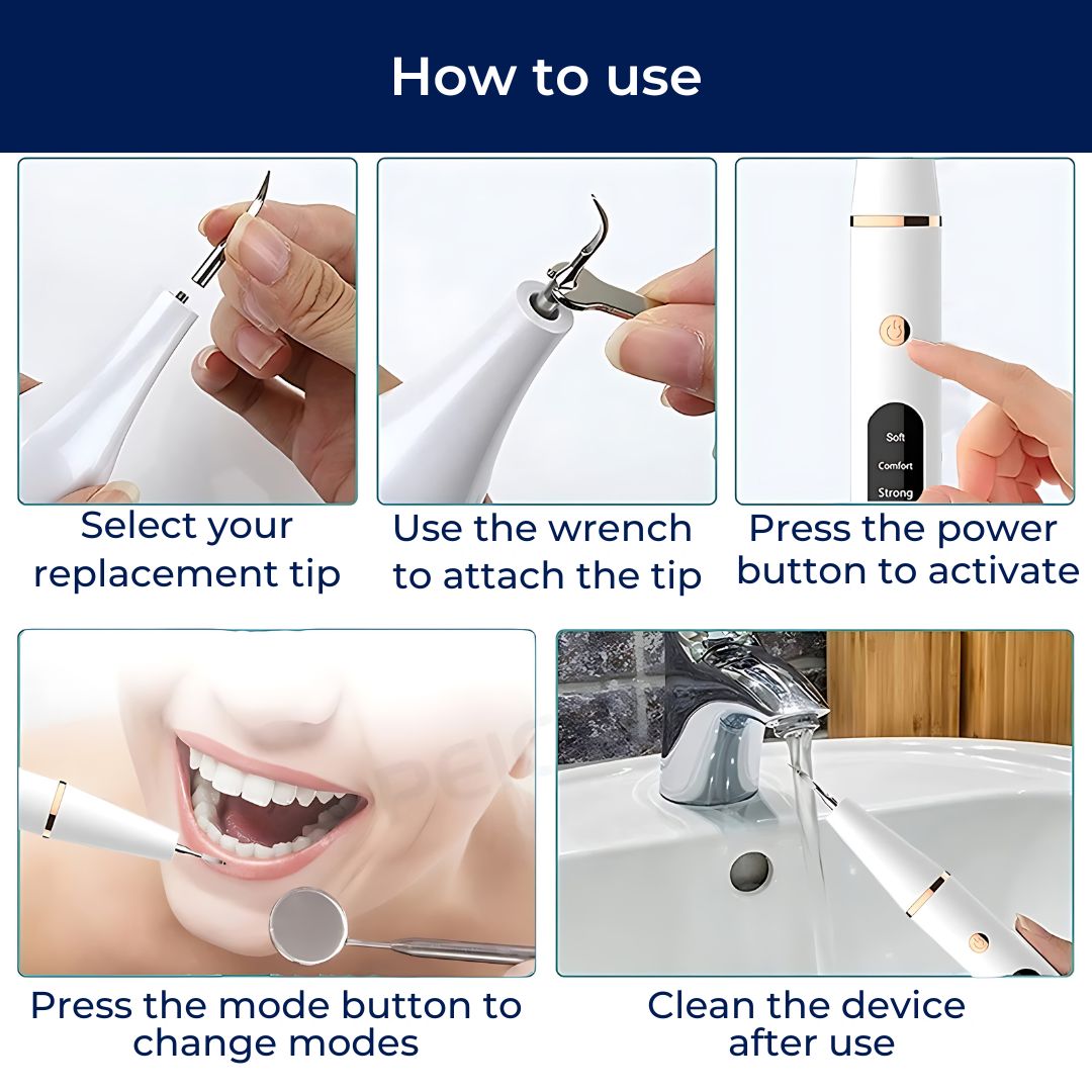 Plaquefree Plaque Remover per denti | Denti ad ultrasuoni Cleaner - Tartar Remover da casa - pulizia dei denti profondi e polacco 7