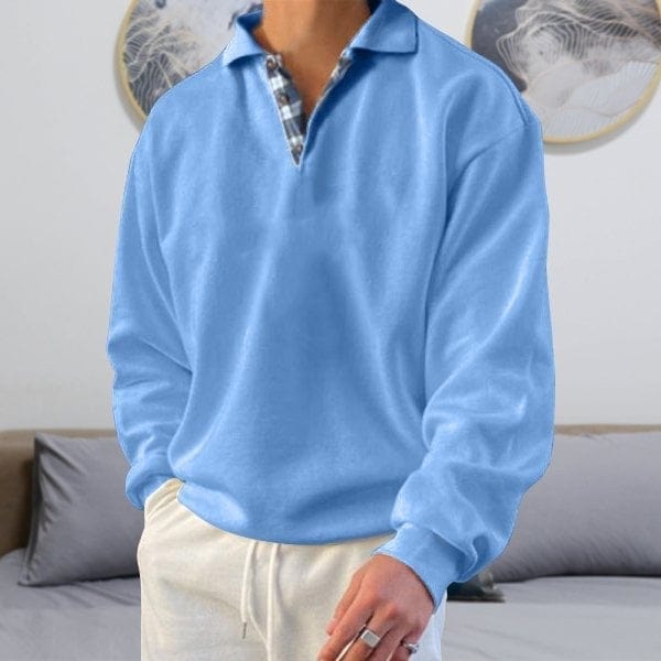 Polo a maniche lunghe da uomo - Colletto classico - Abbottonatura - Vestibilità comoda e casual 0