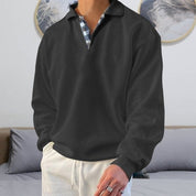 Polo a maniche lunghe da uomo - Colletto classico - Abbottonatura - Vestibilità comoda e casual 2