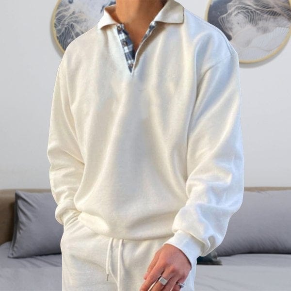 Polo a maniche lunghe da uomo - Colletto classico - Abbottonatura - Vestibilità comoda e casual 3