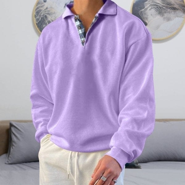 Polo a maniche lunghe da uomo - Colletto classico - Abbottonatura - Vestibilità comoda e casual 4