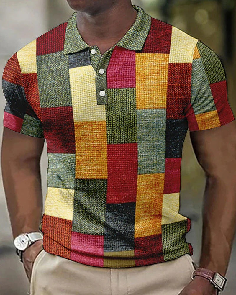 Polo maschile con schema della griglia - Ryan 0