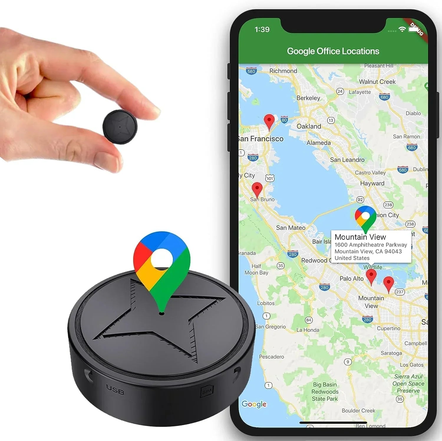 Posizione del trasferimento magnetico del tracker GPS per veicoli, animali domestici e oggetti di valore USB 0