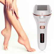 Depilatore elettrico Jinding con display LED, design ergonomico, accanto a gambe femminili lisce. Ideale per rimozione peli e cura della pelle.