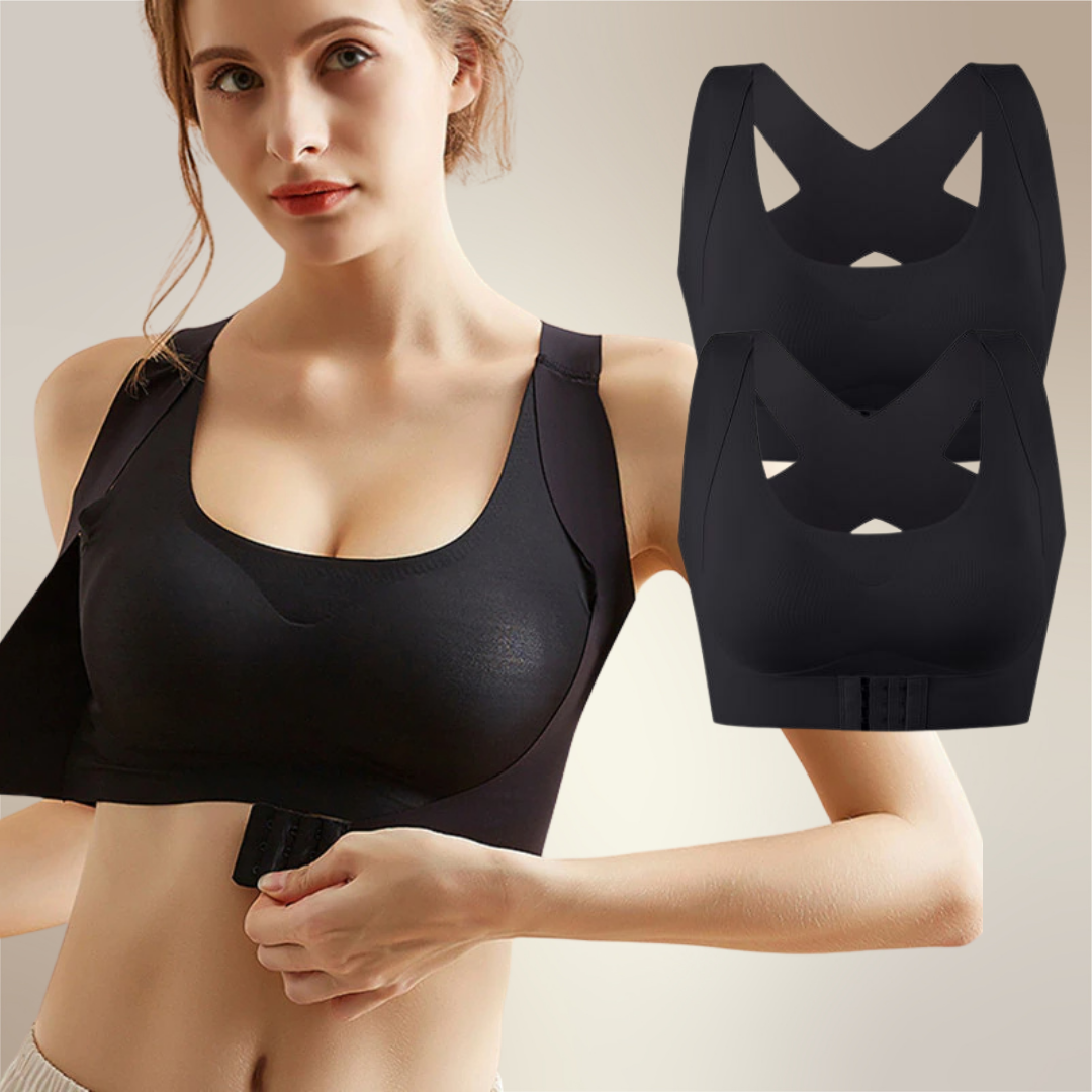 Reggiseno a compressione senza cuciture con chiusura frontale – reggiseno post-operatorio e sportivo per donna 0