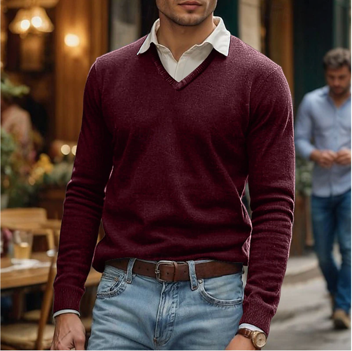Rik | Maglione con scollo a V in morbido misto cotone 2
