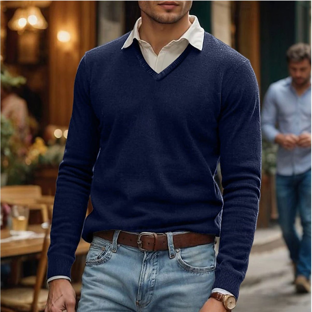Rik | Maglione con scollo a V in morbido misto cotone 3