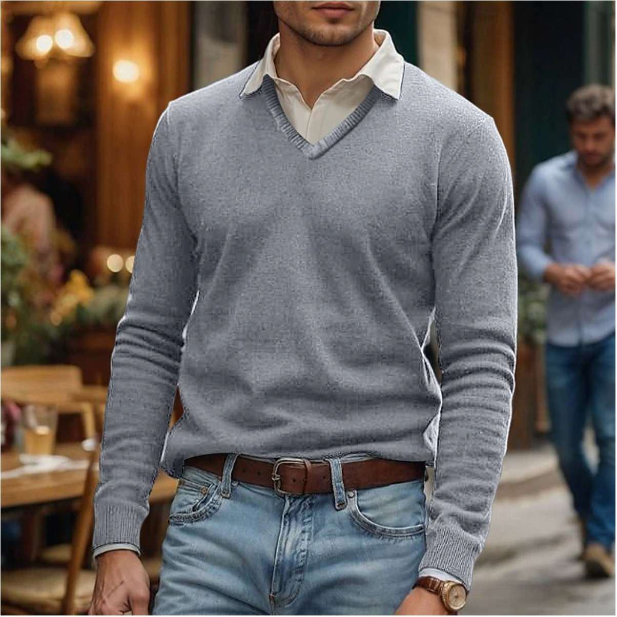 Rik | Maglione con scollo a V in morbido misto cotone 6